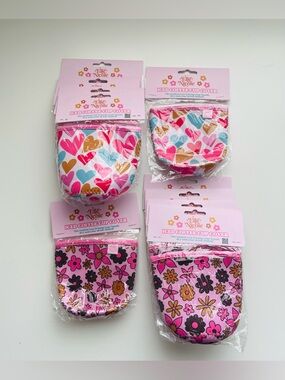 ELLE NICOLE Pink Heart and Floral Iced Coffee Cup Covers Coosies 10pk 12oz.